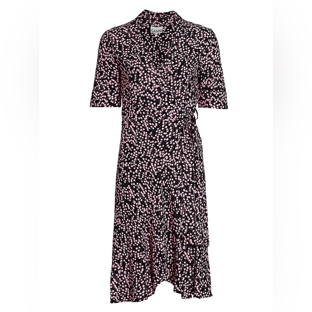 Ganni Floral Wrap Dress